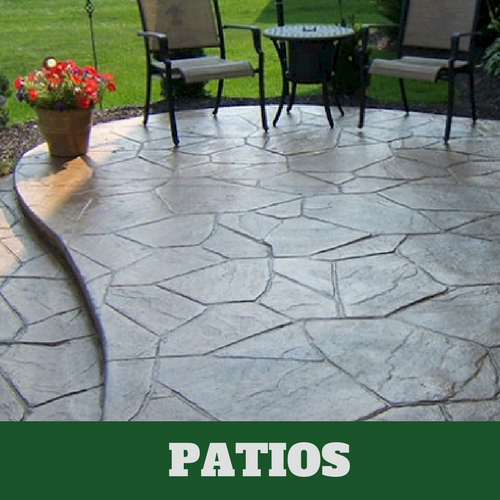 Residential patio in Milford, CT with a stamped finish.